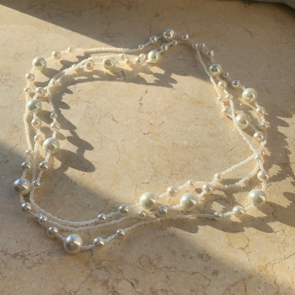 Vintage Pearl and Bead Wrap Necklace